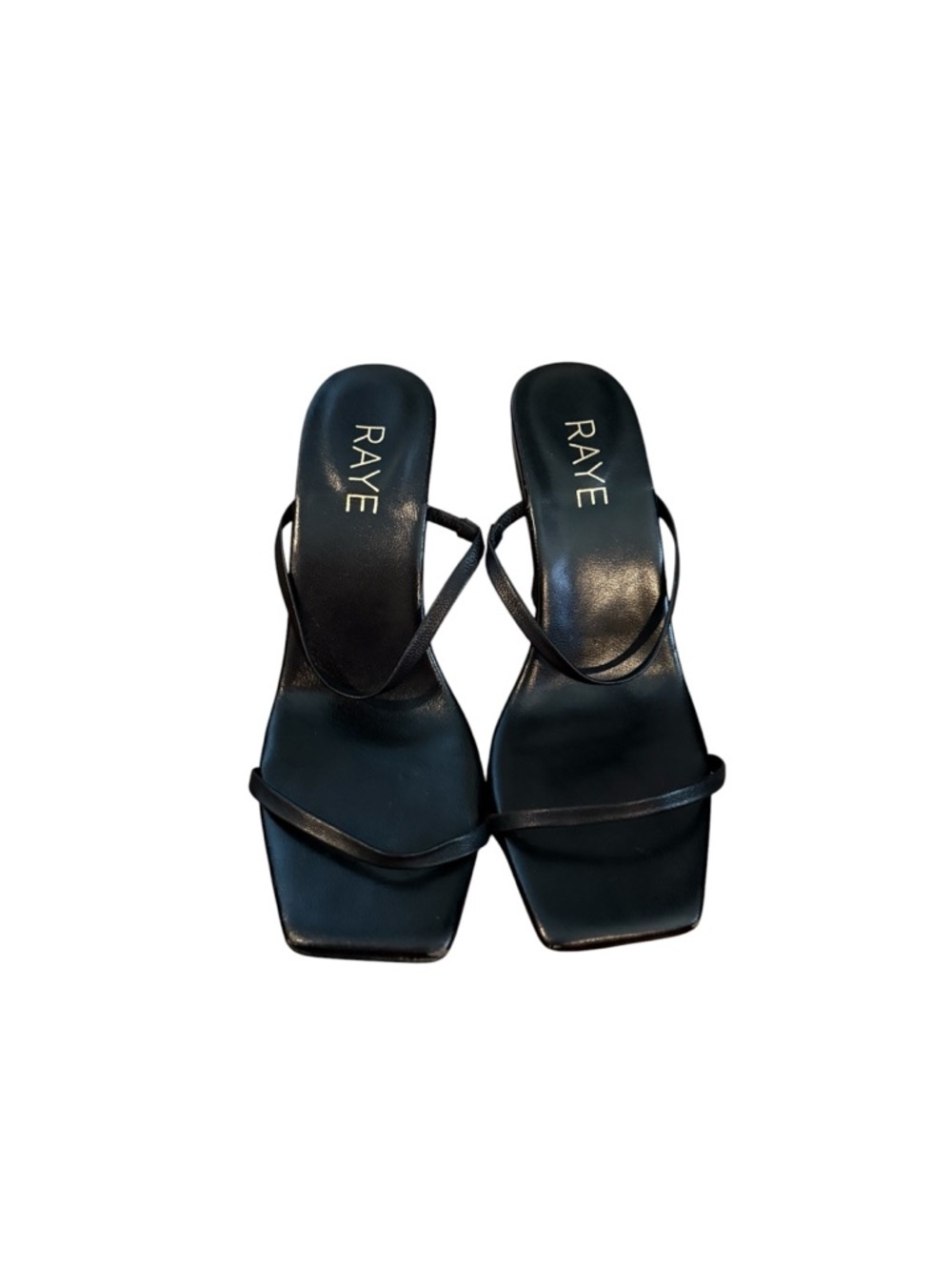 RAYE Rouge Leather Black Slip On Heeled Sandals - Picture 6 of 13